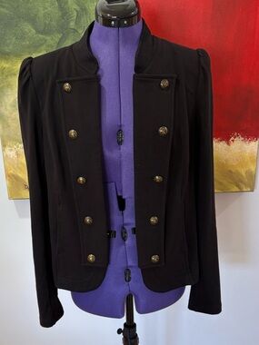 Tommy Hilfiger Classic Black Military-Style Women's Jersey Jacket - Perfect